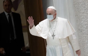 Pope Francis attends a general audience at the Vatican. Daniel Ibáñez/​CNA.